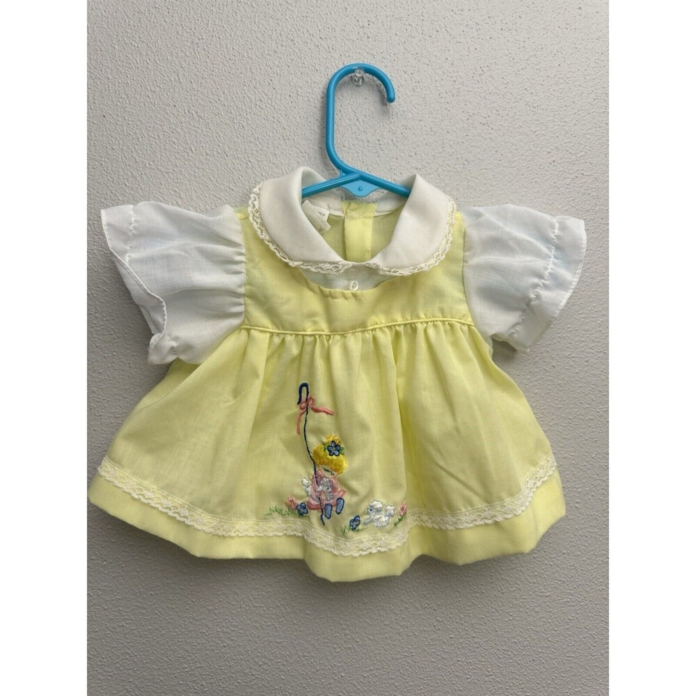 Vintage Embroidered Baby Dress Size Birth To 3 Months